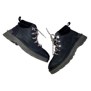 Sorel Hi Line Hiker Boot in Black Jet Leather